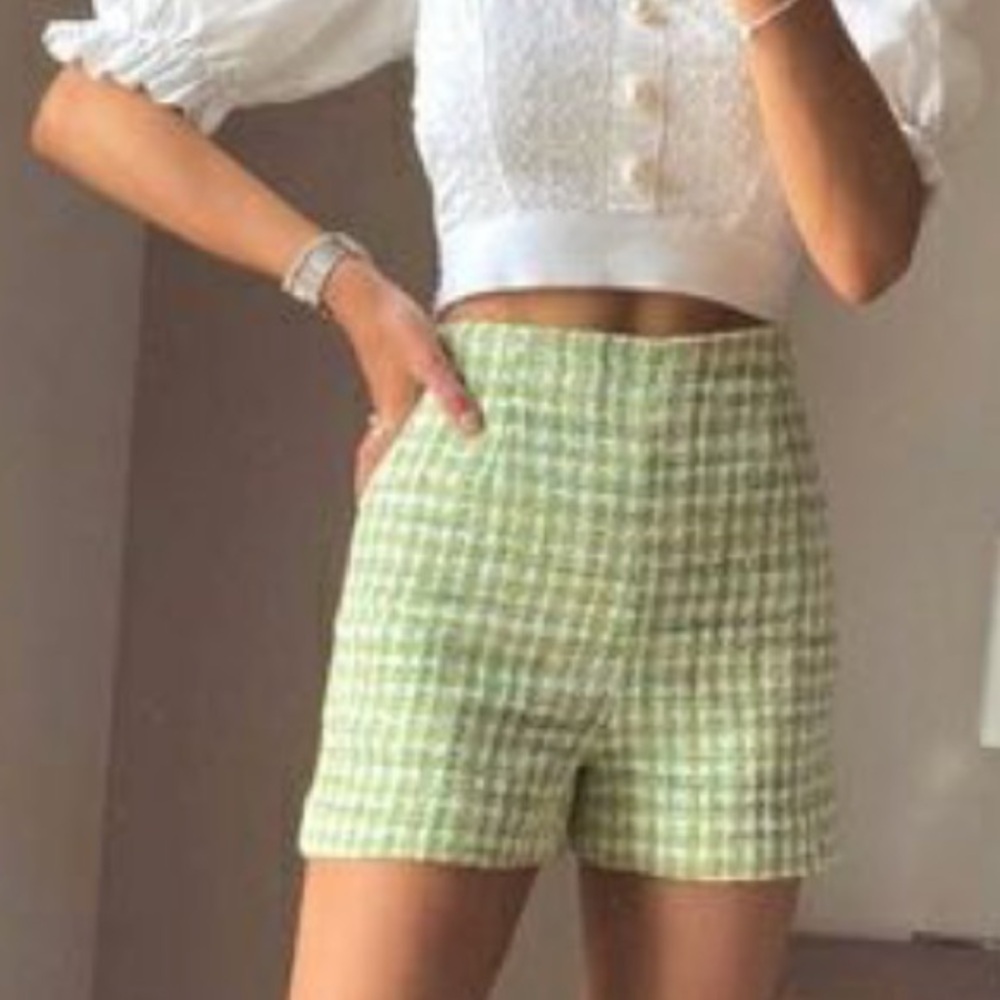 ZARA Tweed High Waist Shorts - Picture 5 of 14